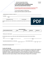 Affidavit of Motor Vehicle Assembled From Wrecked or Salvaged Motor Vehicles