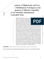 Comparison of High-Grade and Low-Grade Mobilization Techniques in The Management of Adhesive Capsulitis of The Shoulder: Randomized Controlled Trial