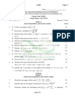 KTU 2018-22 Calculus Question Paper PDF