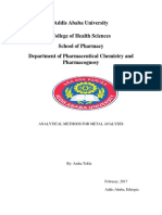 Addis Ababa University College of Health Sciences School of Pharmacy Department of Pharmaceutical Chemistry and Pharmacognosy