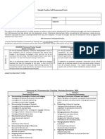 Sample Teacher Self-Assessment Form: Name: School: District: Grade Level(s) : Subject(s) : Date Developed