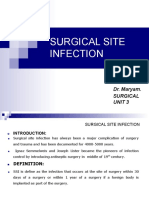 Surgical Site Infection: Dr. Maryam. Surgical Unit 3