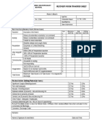 Recovery Room Transfer Sheet44