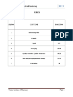 A Report On Industrial Training: Index