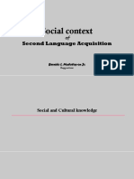 Social Context in SLA