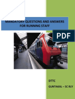 Mandatory Question and Answers For Running Staff