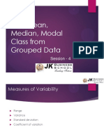 Find Mean, Median, Modal Class From Grouped Data: Session - 4