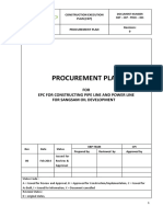 Procurement Plan: FOR Epc For Constructing Pipe Line and Power Line For Sangsam Oil Development