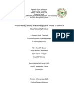 Financial Stability Affecting The Student Engagement of Grade 12 Students at Bucal National High School