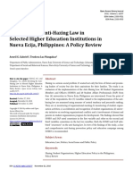 Revisiting The Anti-Hazing Law in Selected Higher Education Institutions in Nueva Ecija, Philippines: A Policy Review