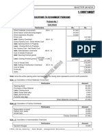 Cost Sheet: Solutions To Assignment Problems