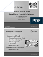 The Five Letter F Word: Fraud in The Hospitality Industry: Topics For Discussion