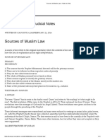 Sources of Muslim Law - Notes