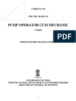 Pump Operator Cum Mechanic: Curriculum