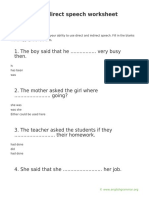 Direct Speech Worksheet