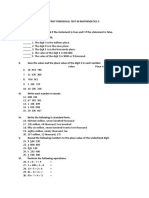 First Periodical Test in Mathematics 5