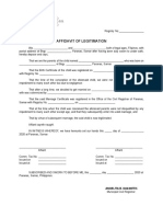 Affidavit of Legitimation