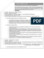 CS Form No. 212 Attachment - Work Experience Sheet