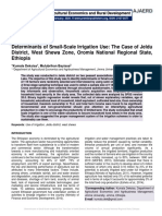 Determinants of Small-Scale Irrigation Use: The Case of Jeldu District, West Shewa Zone, Oromia National Regional State, Ethiopia