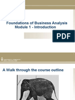 Foundations of Business Analysis Module 1 - Introduction