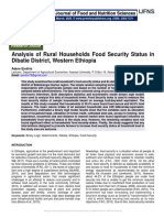 Analysis of Rural Households Food Security Status in Dibatie District, Western Ethiopia