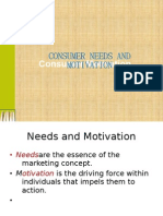 Consumer Needs and Motivation