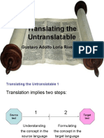 Translating The Untranslatable (Presentation) by Gustavo Adolfo Loria Rivel PhD.