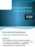 Formulating Hypotheses Parametric Tests