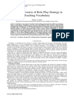 The Effectiveness of Role Play Strategy in Teaching Vocabulary