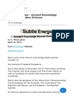 Subtle Energies - Ancient Knowledge Becomes Modern Science