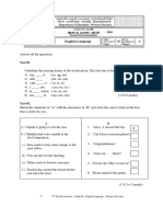 English Grade 6 Test Paper