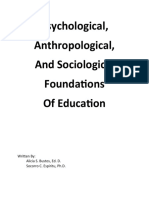 Psychological, Anthropological, and Sociological Foundations of Education