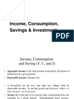 Income, Consumption, Savings & Investment