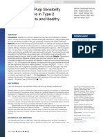 Comparison of Pulp Sensibility Tests Responses in Type 2 Diabetes Patients and Healthy Individuals