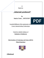 "Internet Protocol": A Report On