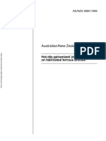 Australian/New Zealand Standard: Hot-Dip Galvanized (Zinc) Coatings On Fabricated Ferrous Articles