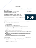 Mo Zhang Resume