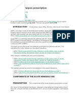 Acute Hemodialysis Prescription