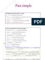 Past Simple: A) Complete With Was /were /wasn't / Weren't