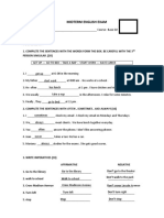 Midterm English Exam: Vocabulary