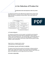 8 Criteria's For Selection of Product For Export