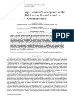 Iranian Language Learners' Conceptions of The Ideal English Lesson: Form-Focused or Communicative