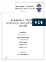 Requirement in (CMPRE 2) Comprehensive Studies in Criminalistics and CID