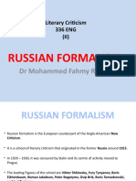 Russian Formalism: DR Mohammed Fahmy Raiayh