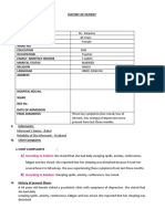 Format HISTORY OF PATIENT