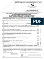 Income Tax: Year of Assessment 2009 - 2010 Return of Income - Company