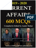 Current Affairs - 600 MCQs (2019 - 2020) PDF