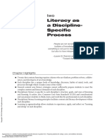 Literacy As A Discipline-Specifi C Process: Chapter Highlights