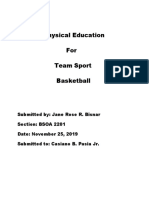 Physical Education For Team Sport Basketball