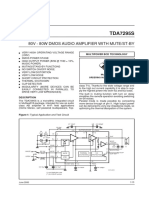 TDA7295S: 80V - 80W Dmos Audio Amplifier With Mute/St-By